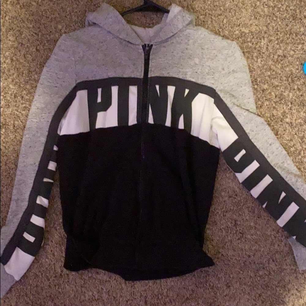 Pink zip up sweat shirt XS from PINK